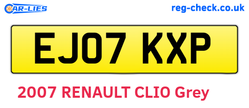EJ07KXP are the vehicle registration plates.