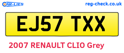 EJ57TXX are the vehicle registration plates.