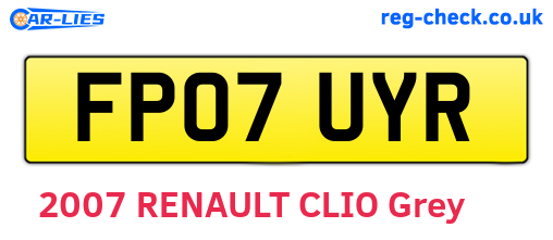 FP07UYR are the vehicle registration plates.