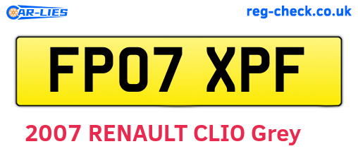 FP07XPF are the vehicle registration plates.