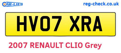HV07XRA are the vehicle registration plates.