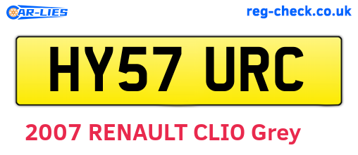 HY57URC are the vehicle registration plates.