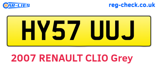 HY57UUJ are the vehicle registration plates.