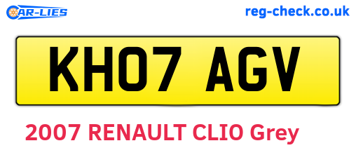 KH07AGV are the vehicle registration plates.