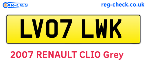 LV07LWK are the vehicle registration plates.