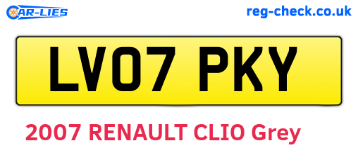 LV07PKY are the vehicle registration plates.