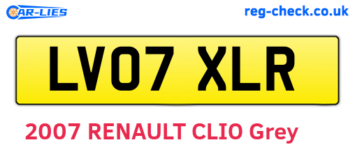 LV07XLR are the vehicle registration plates.
