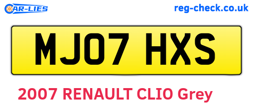 MJ07HXS are the vehicle registration plates.
