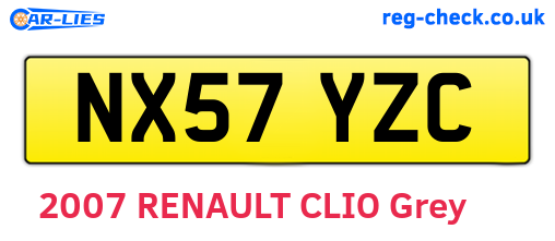 NX57YZC are the vehicle registration plates.