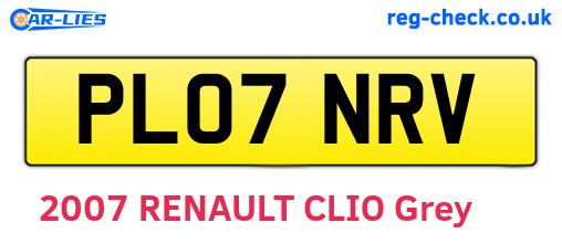 PL07NRV are the vehicle registration plates.