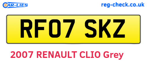 RF07SKZ are the vehicle registration plates.