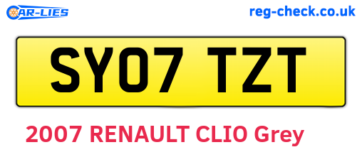 SY07TZT are the vehicle registration plates.