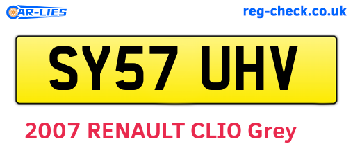 SY57UHV are the vehicle registration plates.