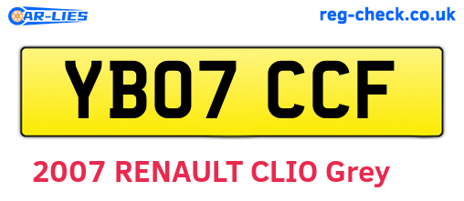 YB07CCF are the vehicle registration plates.