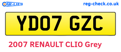 YD07GZC are the vehicle registration plates.