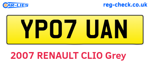 YP07UAN are the vehicle registration plates.