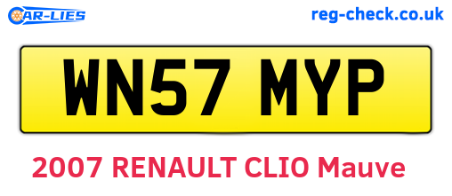 WN57MYP are the vehicle registration plates.