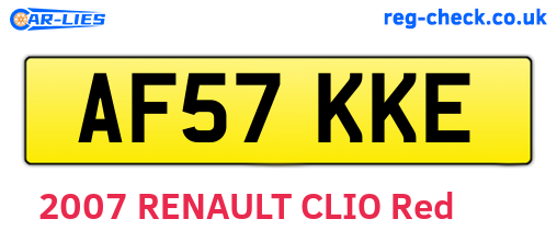 AF57KKE are the vehicle registration plates.