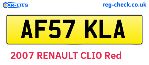 AF57KLA are the vehicle registration plates.