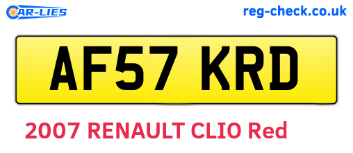 AF57KRD are the vehicle registration plates.