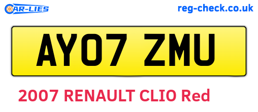 AY07ZMU are the vehicle registration plates.