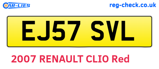 EJ57SVL are the vehicle registration plates.