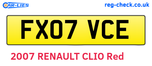 FX07VCE are the vehicle registration plates.