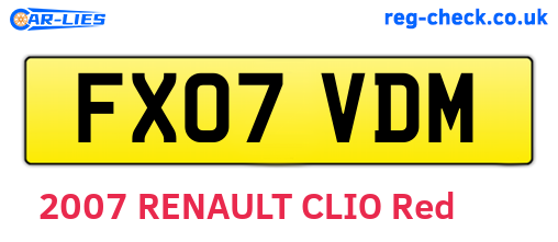 FX07VDM are the vehicle registration plates.