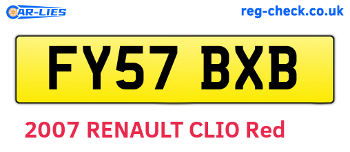 FY57BXB are the vehicle registration plates.