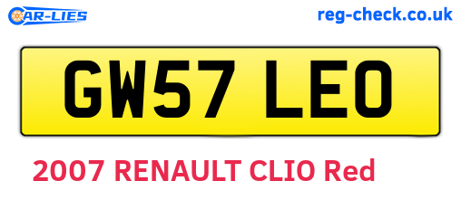 GW57LEO are the vehicle registration plates.