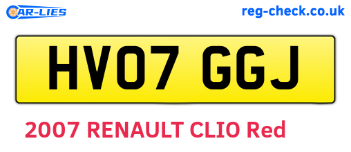 HV07GGJ are the vehicle registration plates.