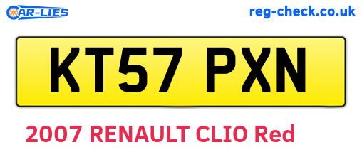 KT57PXN are the vehicle registration plates.