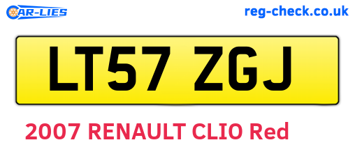 LT57ZGJ are the vehicle registration plates.