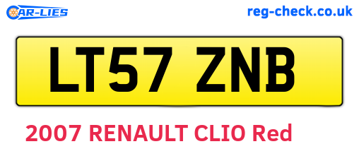 LT57ZNB are the vehicle registration plates.