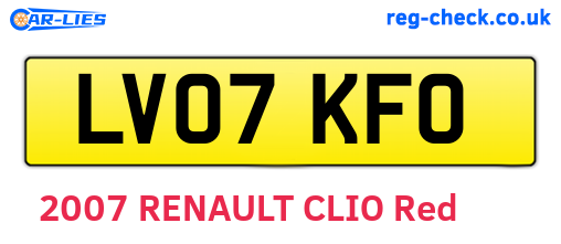 LV07KFO are the vehicle registration plates.
