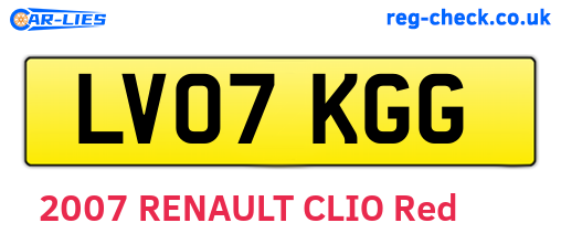 LV07KGG are the vehicle registration plates.