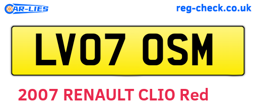 LV07OSM are the vehicle registration plates.