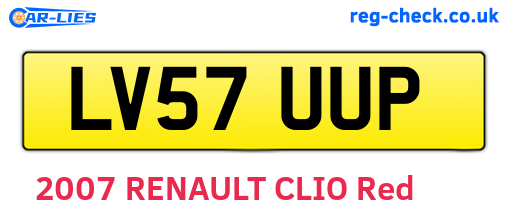 LV57UUP are the vehicle registration plates.