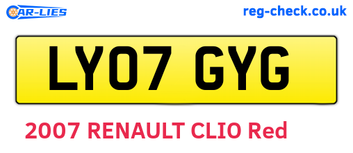 LY07GYG are the vehicle registration plates.