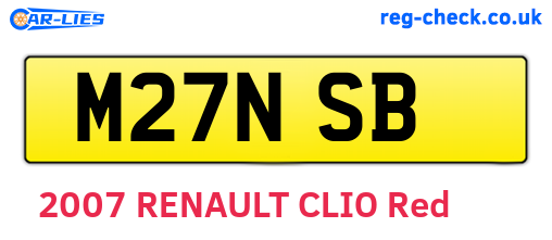 M27NSB are the vehicle registration plates.
