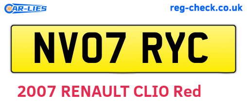 NV07RYC are the vehicle registration plates.