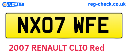 NX07WFE are the vehicle registration plates.