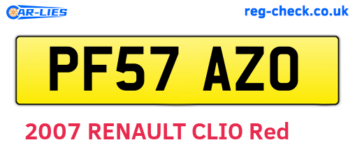 PF57AZO are the vehicle registration plates.