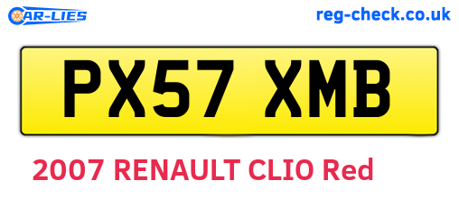 PX57XMB are the vehicle registration plates.