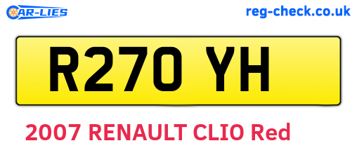 R27OYH are the vehicle registration plates.