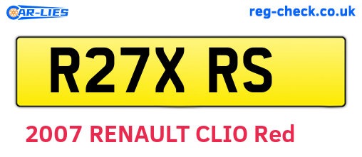 R27XRS are the vehicle registration plates.