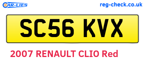 SC56KVX are the vehicle registration plates.