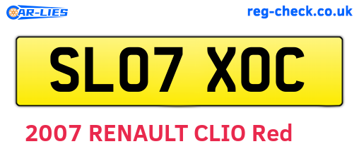 SL07XOC are the vehicle registration plates.