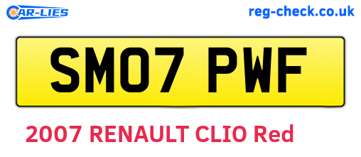 SM07PWF are the vehicle registration plates.