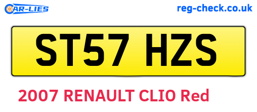 ST57HZS are the vehicle registration plates.